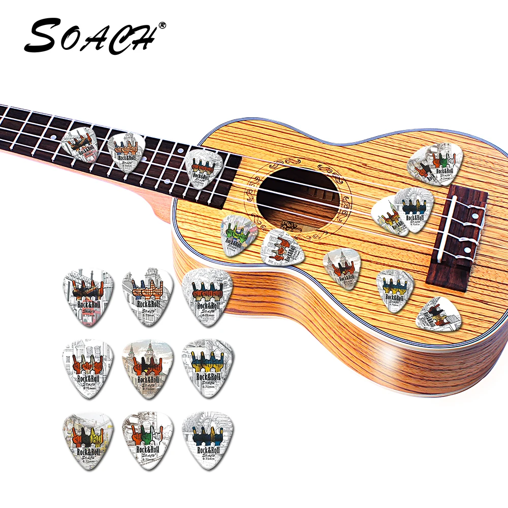 SOACH 10pcs Rock gesture Guitar Picks Thickness 0.71mm Celluloid Guitar Parts