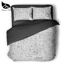 Dream NS GEEK математика химия и химические уравнения детская комната комплект постельного белья черный и белый минималистский пододеяльник