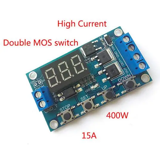 

Trigger cycle time delay switch circuit double MOS tube control board instead of relay module 12 24V