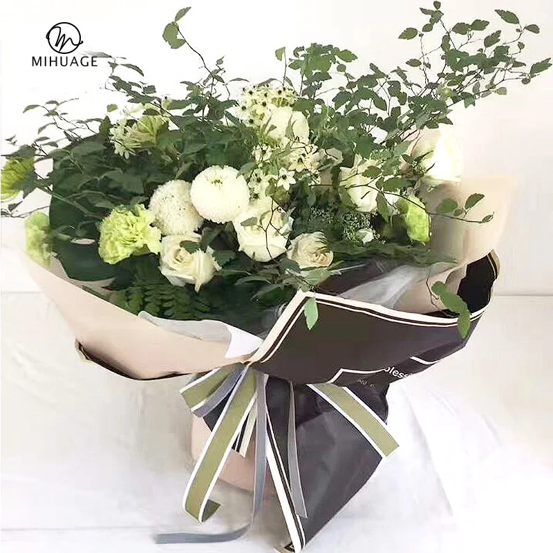 

MiHuaGe 20pcs European Wrapping Paper English Pattern Flower Bouquet Packaging Material Holiday Gift Wrapping Kraft Paper