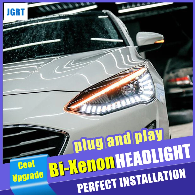 

New design For ford Focus head lamps 2019 bi-xenon lens HID KIT headlights led drl dynamic turn signal car styling