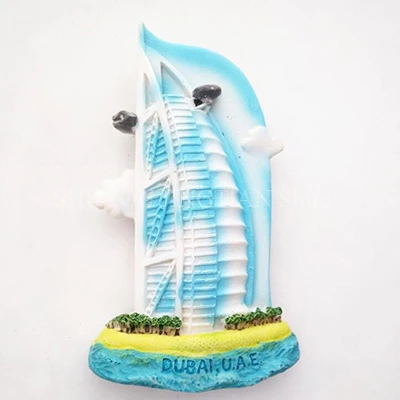 Магнитный сувенир на холодильник из смолы 3D, Египетский Каир, Россия, Лондон, Эйфелева башня, малайзийские башни-близнецы Petronas, Дубай, Бурдж, аль-арабы - Цвет: Dubai