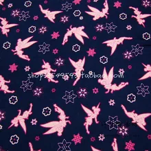 135 см ширина феи Динь-Динь синий фон хлопок микро шлифовальная ткань для девочек Одежда для шитья постельных принадлежностей Patchwork-AFCK352