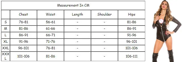 S-XXXL женское сексуальное из искусственной кожи Эротическое плюшевое женское бельё Стрейчевые боди с длинным рукавом 2 пути передняя молния промежность обтягивающий Облегающий комбинезон
