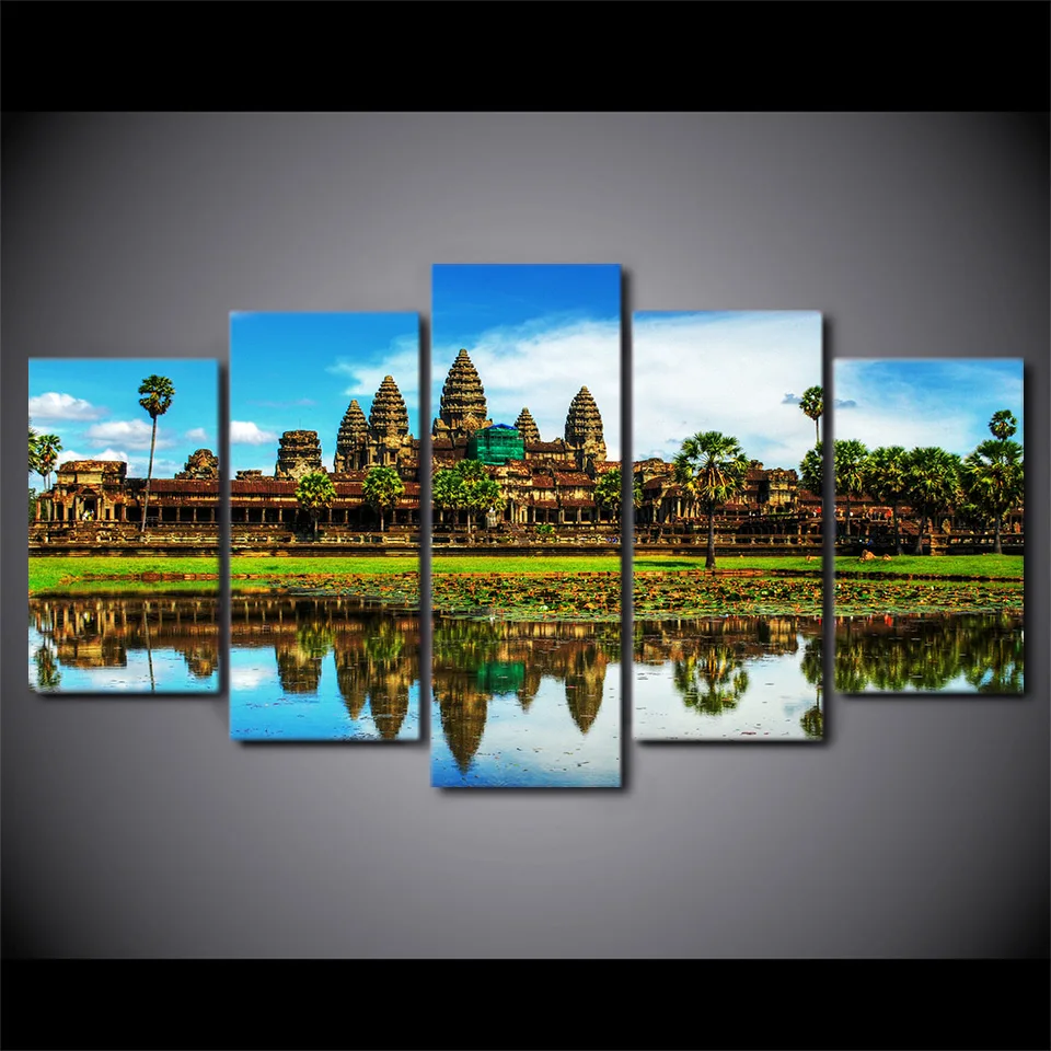 

5 Panel Vietnam Cambodia Landscape Canvas HD Printed Poster Frame Painting Modular Living Room Wall Art Posters Girls Room Decor