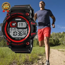 SKMEI Марка Для мужчин спортивные часы Мода Цифровые наручные часы Большой циферблат светодиодный хронограф мужской часы Открытый электронные часы 1229