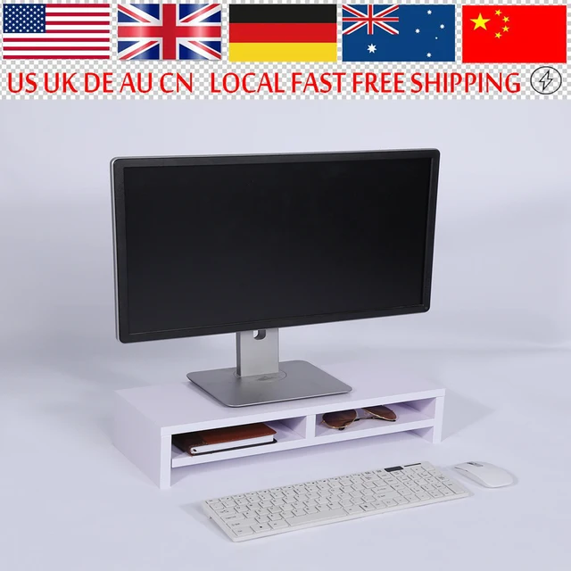 Desktop Organizer Wood Monitor Stand Storage Box Case Computer Desktop Organizer Wood Monitor Stand Storage Box Case Computer Riser Over Keyboard