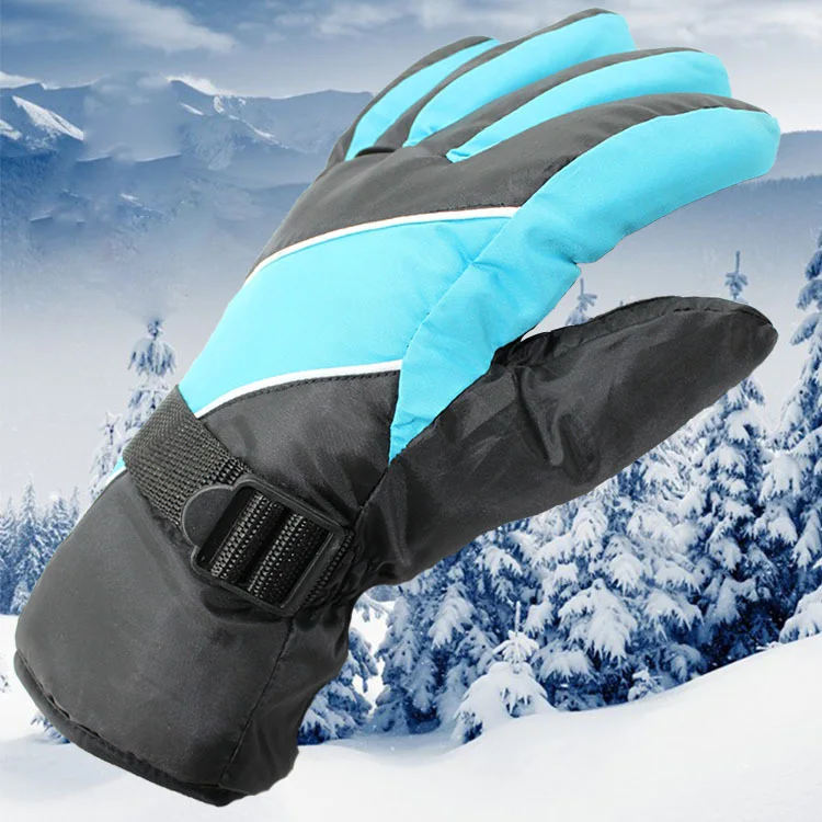 VISNXGI зима лайкра Водонепроницаемый многоцветный Guantes для мужчин Esquiar перчатки тепловой ветрозащитный согреться Esquiar Ciclismo Guantes Moto - Цвет: G057 Light blue