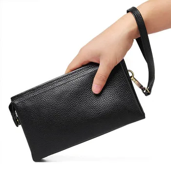 

Genuine leather Wallet Male Cow Leather Long Clutch Purse Men's Wallets for Credit Card Holder Clutch Phone bags Coin Purse Bags