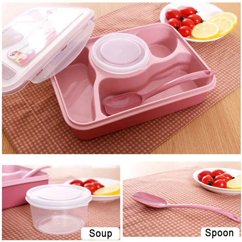 Микроволновая коробка для обеда герметичная PP Большая емкость Bento Коробка Набор
