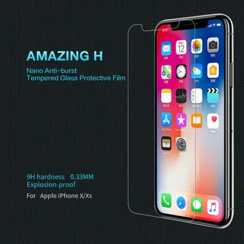 

10pcs/lot Wholesale For iphone xs Tempered Glass Nillkin for iphone x Screen Protector Amazing H Anti-Explosion premium version