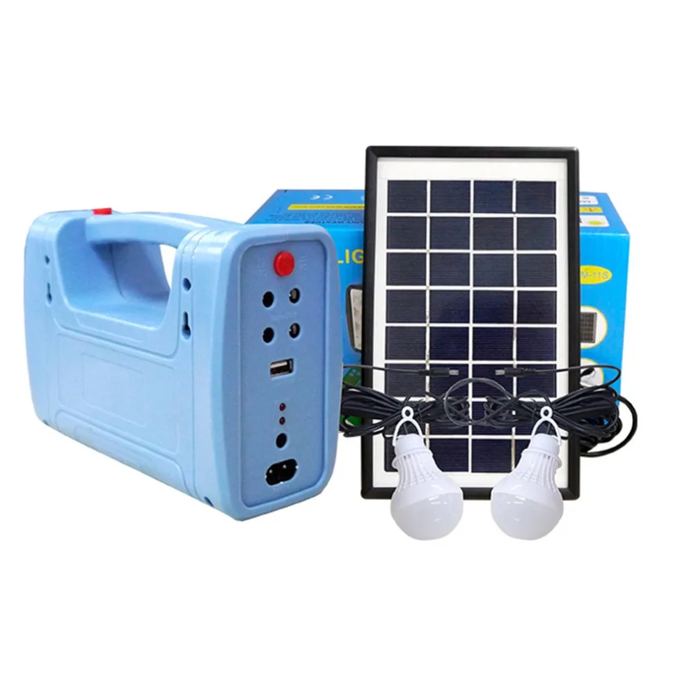 

Solar Power Panel Generator Kit USB Charger Home System Light Indoor/Outdoor Lighting Over Discharge Protect
