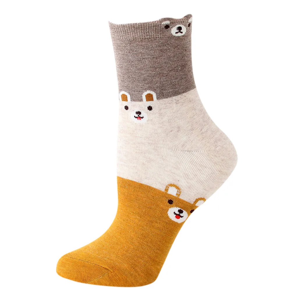 Забавные женские носки, 1 пара, женские хлопковые носки, принт собаки, животные, женские зимние носки, носы, носки женски, чулки, носки - Цвет: Coffee