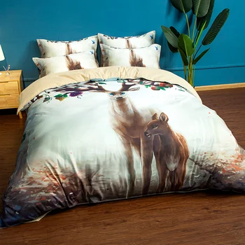 

3D Cartoon Deer Home textiles bedding sets for Children quilt cover duvet cover comfortable pillow cases 3pcs bedclothes