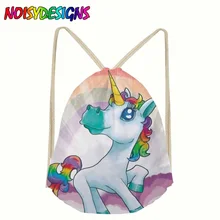 Fashion Drawstring Bag 3D Printing Unicorn Mochila Feminina Drawstring Backpack Women daily Casual Girl’s knapsack Unicorn Pink