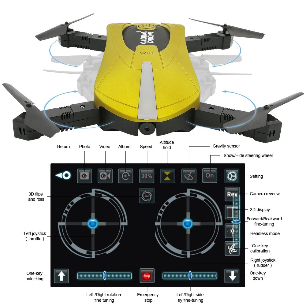Rc Helicopter Foldable Mini Drones With Camera Hd Quadrocopter Wifi Drone Professional Selfie Dron jy018 gw018 e52 jd-18