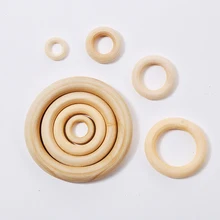 Детские деревянные кольца для прорезывания зубов 15 мм-90 мм, деревянные детские Прорезыватели для зубов, детские игрушки для самостоятельного изготовления ожерелья и браслетов