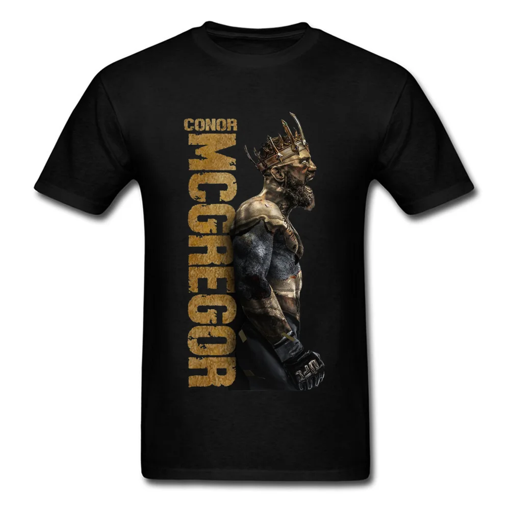 كونور مكجريجور الملك الملاكم الأسود التي شيرت للرجال MMA المصارعة أفضل هدية س الرقبة القطن النسيج قمم المحملات الرجال بلايز كبيرة كونور مكجريجور الملك الملاكم الأسود التي شيرت للرجال MMA المصارعة أفضل هدية س الرقبة القطن النسيج قمم المحملات الرجال بلايز كبيرة