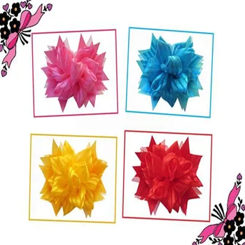 

4 pcs BLESSING Happy Girl Hair Accessories 5.5" Loopy Puffs Fireworks Bow Clip