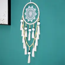Белый большой кружева Dream Catcher украшения дома Настенный декор простой ручной работы DIY помпоном кисточками висит декор