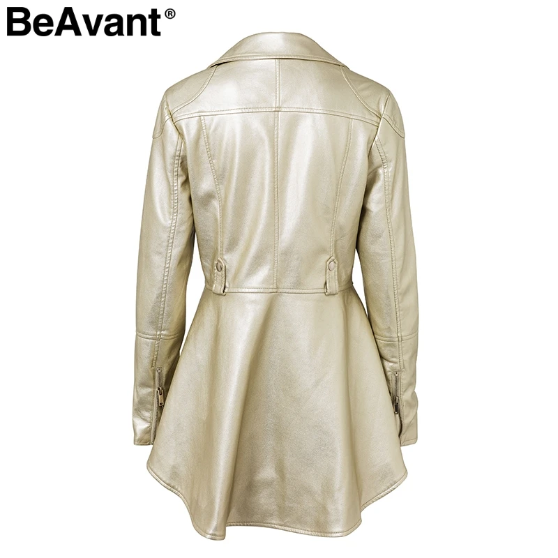 BeAvant Faux leather PU jackets coats 2018 Autumn winter coats female jackets Women casual zipper streetwear black jackets femme