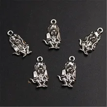 

10pcs Antique Silver Color Adorable Puppy Charm Necklace Bracelet DIY Handmade Metal Jewelry Alloy Pendant 25*14mm A1309