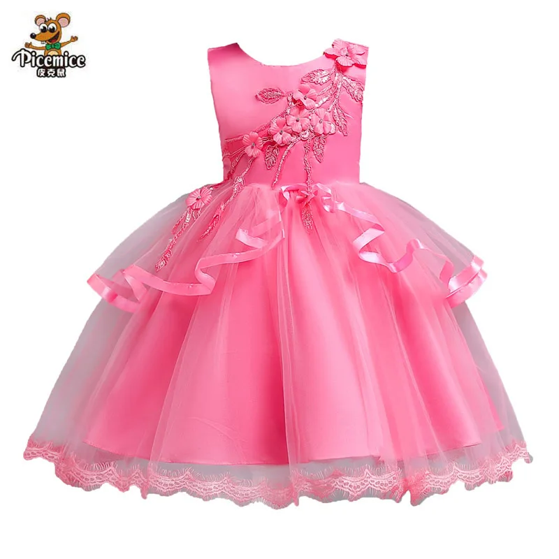 Girl princess Dress 3-12 Year Girl princess Dress Baby Flower Girls Dresses 6 Color Children Birthday Wedding Party Clothes