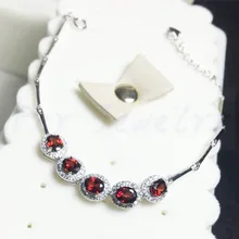 Натуральный гранатовый браслет-цепочка настоящий Гранат 925 стерлингового серебра за ювелирные изделия 1ct* 5 шт драгоценный камень# T18101405
