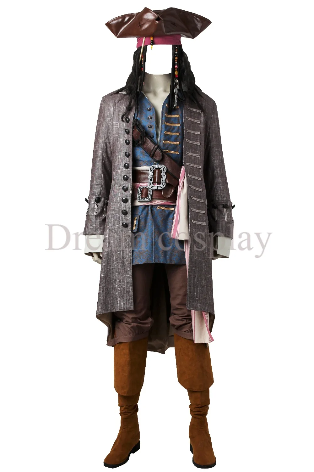 Hot Pirates of the Caribbean 5 V Jack Sparrow Cosplay Herren Stiefel Schuhe