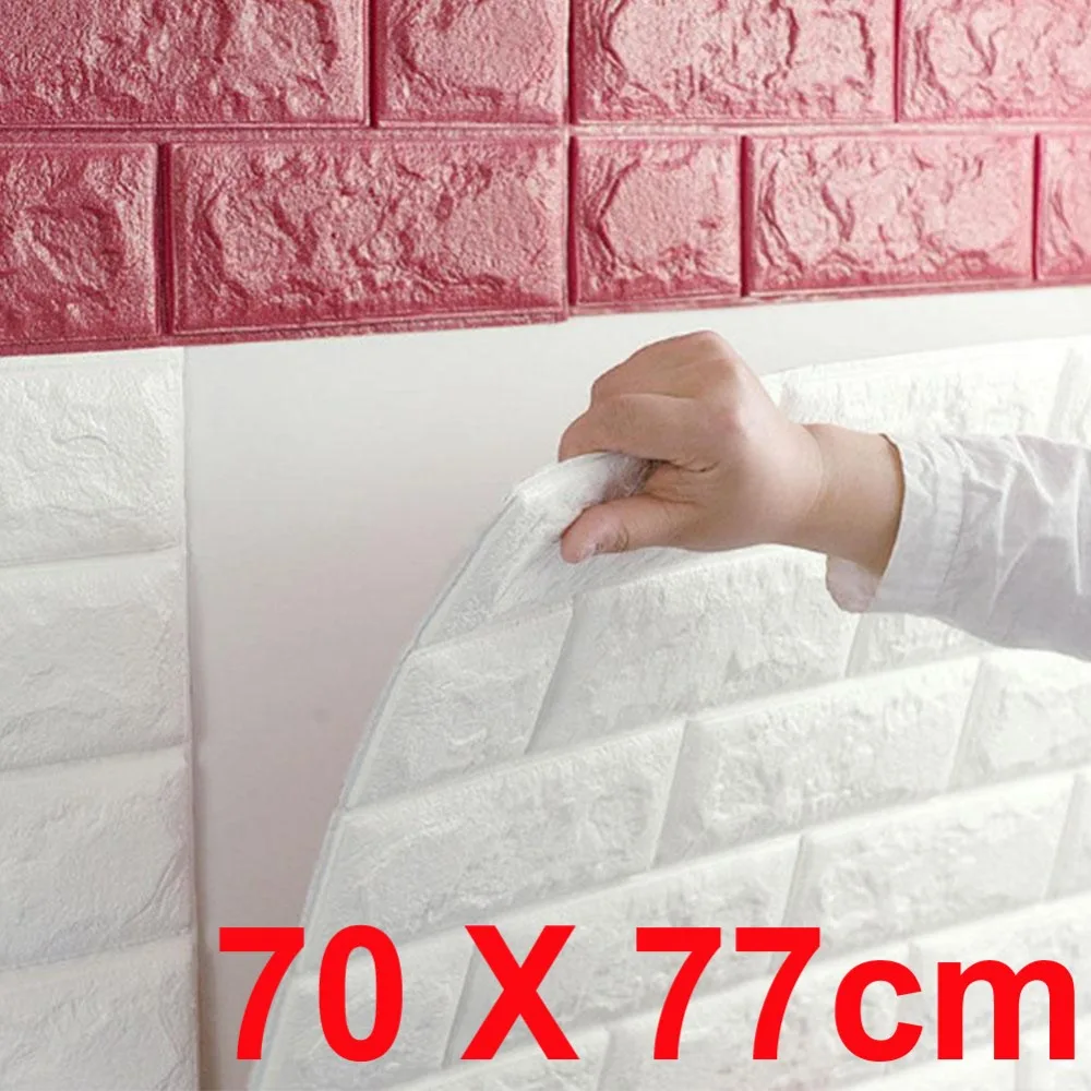 70X77 см ПЭ Пена 3D кирпичная стена наклейки Обои DIY настенный Декор