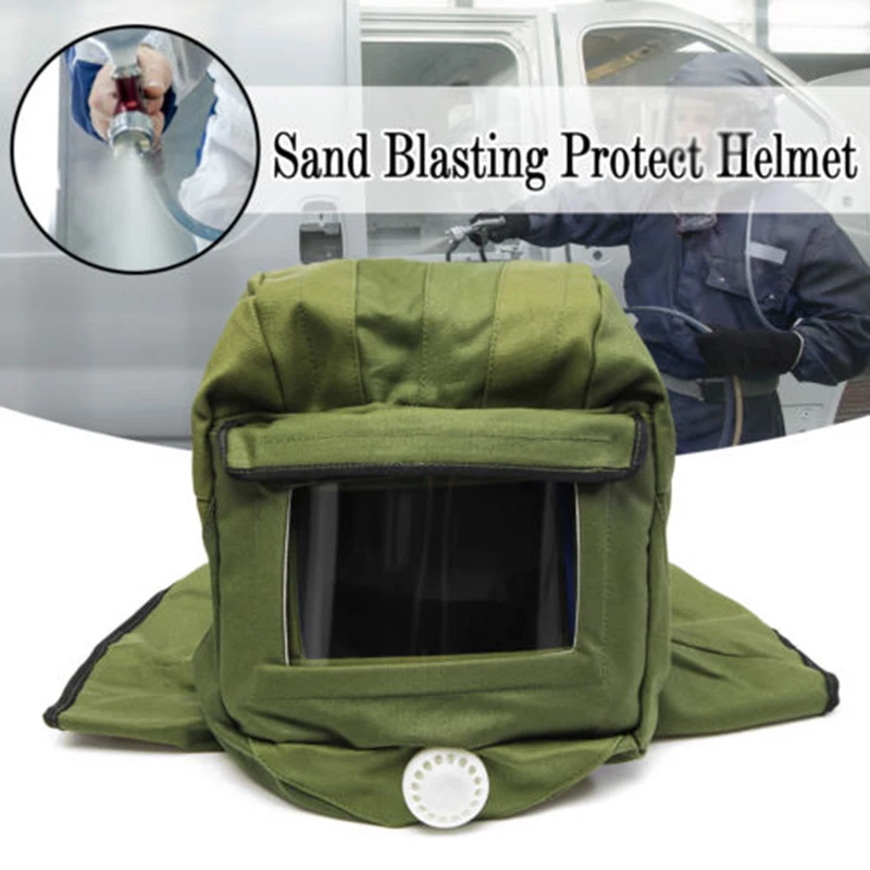 

Sand Blasting Protective Face Mask Hood Cap Anti Dust Wind Sandblasting Helmet