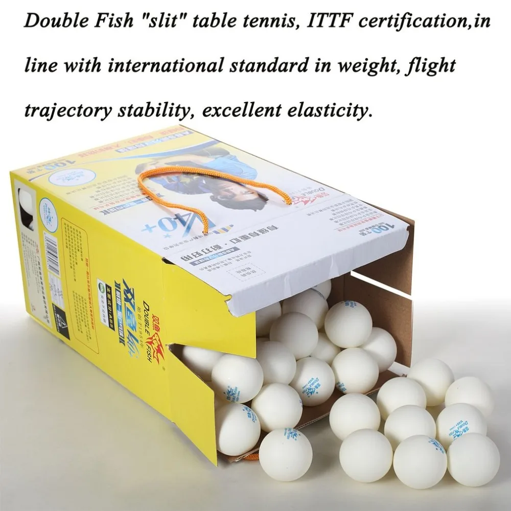 

100pcs/set New Double Fish V40+ 1 Stars 40mm White Table Tennis Balls ABS Plastic Seamed Balls Training Ping Pong Balls