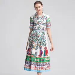 GoodliShowsi/Женская винтажная блузка с принтом топы с коротким рукавом и круглым вырезом, украшенная стразами и бусинами + узкие брюки, костюм из