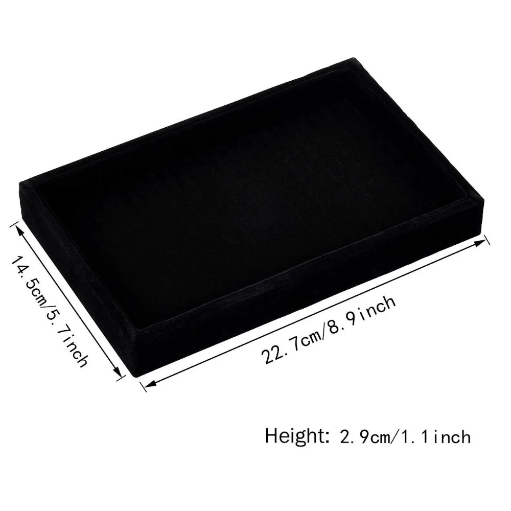 Jewelry Earrings Necklaces Tray BLACK Showcase 1 Inch Height