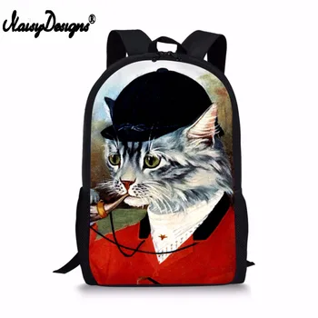 

Oil painting cat Theme Male Backpack Female School Supplies Satchel Casual Book Bag for Kids Boy Girls Backpack Mochila Infantil