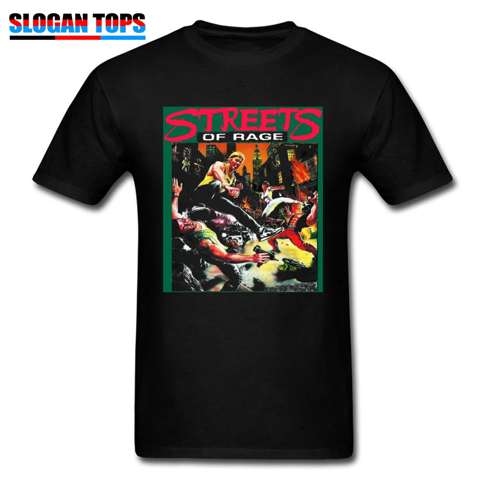Family Custom Design Short Sleeve Thanksgiving Day Tops T Shirt Hot Sale O Neck 100% Cotton Tops Shirt Mens T-Shirt Streets of Rage cover art 5251 black