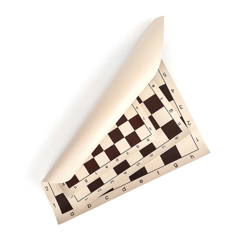 Шахматная доска из искусственной кожи для детских обучающих игр, коричневая и белая доска для шахмат 34,5 см 42 см50, 5 см