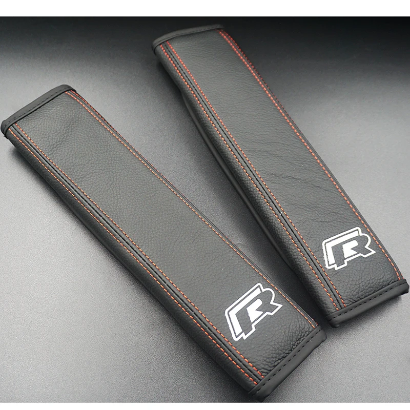 Leather Seat Belt Cover R Shoulder Pad for Volkswagen VW Polo Golf 4 5