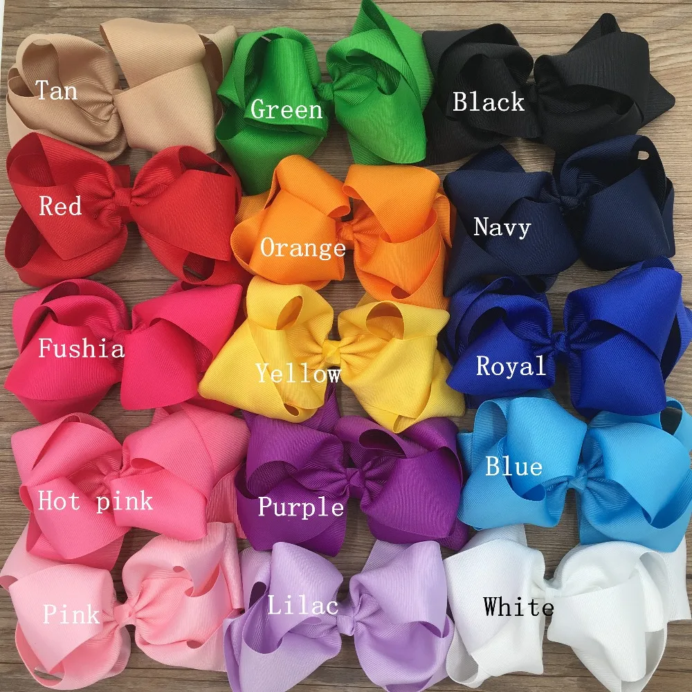 

XIMA 6" Double Layers Grosgrain Ribbon Bows With Lined Double Prong Alligator Clips for Hair Bow Kids Hair Accessories 15pcs