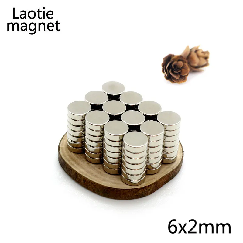 

50Pcs 6 x 2 mm N35 Strong Rare Earth NdFeB Magnet Dia 6mm x 2mm Neo Neodymium Magnets 6*2 mm Craft Model Disc Sheet Fridge