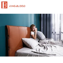 Итальянская большая мебель для спальни современная кожаная мягкая кровать