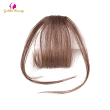 Аккуратный передний накладной бахрома тонкий зажим в тупой челке черный/коричневый шиньон с высокой температурой синтетические волосы золотой красоты