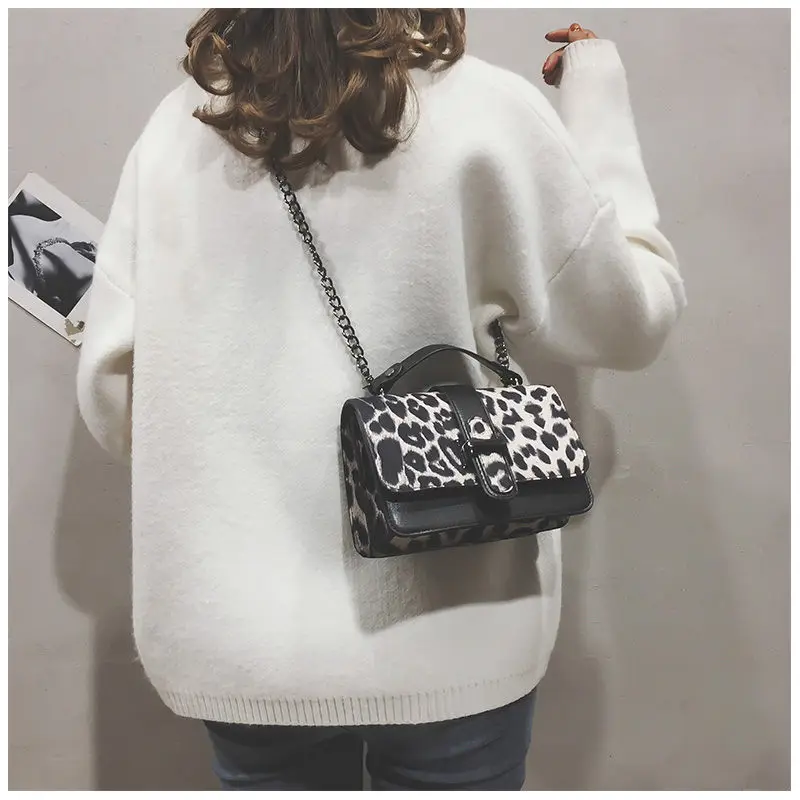 2018 Fashion Leopard Trendy Designer Chains Bag Female Handbag Brand Luxury Women Crossbody Messenger Shoulder Bags Sac A Main
