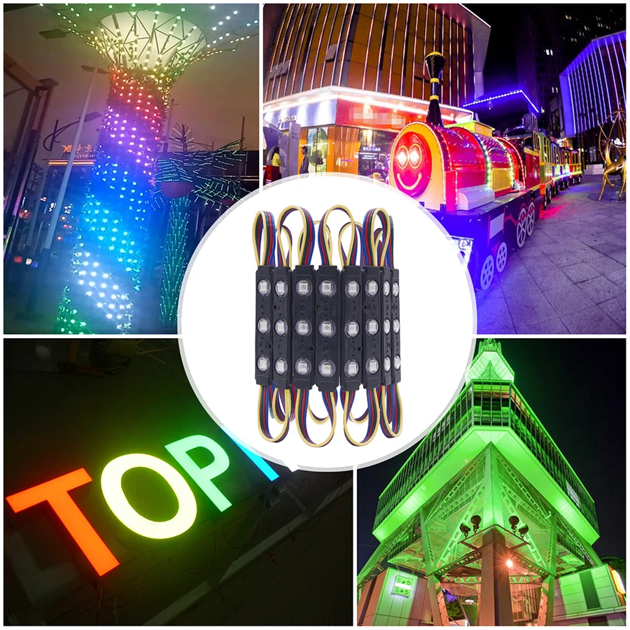 RGB 5050 SMD LED Module Injection Light DC12V 3LED Waterproof Advertising Sign Store Front Lighting Module Strip Light 20-100PCS (6)
