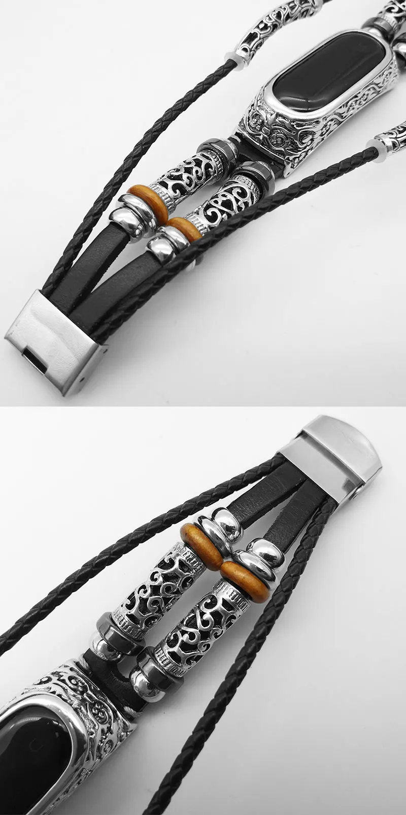AKGLEADER для Xiaomi mi Band 3 nfc Ретро ремешок для часов из натуральной кожи с ювелирным ремешком металлический гравировальный чехол для mi Band 3