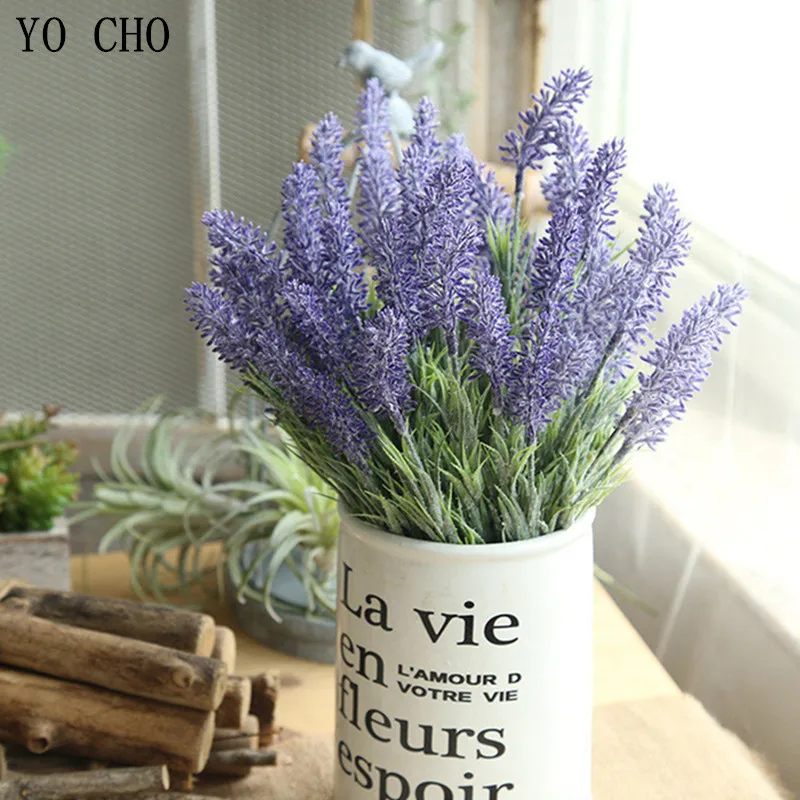 YO CHO 4pcs Artificial Flowers High Quality Lifelike Lavender Flowers Bouquet For Wedding Home Desktop DIY Decor Fake Flowers YO CHO 4pcs Artificial Flowers High Quality Lifelike Lavender Flowers Bouquet For Wedding Home Desktop DIY Decor Fake Flowers