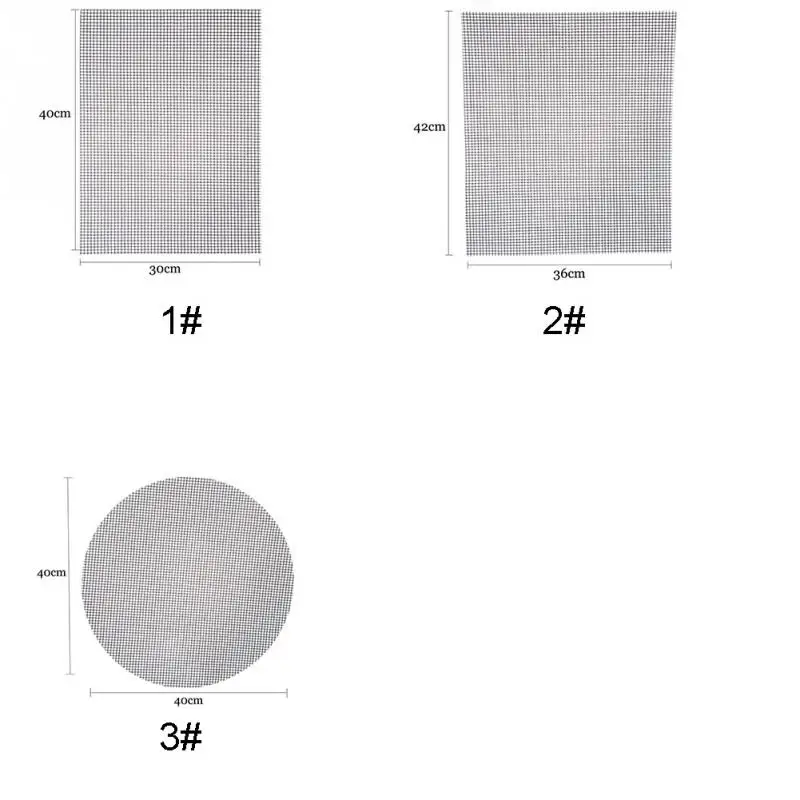1 шт. металлические квадраты круглые отверстия гриль, барбекю сетка барбекю инструмент для барбекю антипригарный Тефлон PTFE гриль прошивной коврик сетка