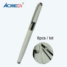 ACMEPEN 6 шт./партия металлический круглый РОЛИК ручка черная и белая ручка с крышкой роликовый наконечник чернильная ручка офис и Школа Поставщик письменная ручка подарок