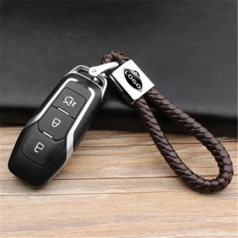 

Business Keychain Braided Genuine Leather Zinc Alloy Car Key Ring for Ford Fiesta Focus 3 4 MK3 MK4 Mondeo Ecosport Kuga Focus
