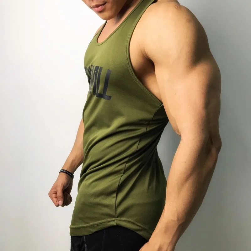 

Brand Solid Color Clothing Gyms tank top men Fitness Sleeveless Shirt Polyester blank Muscle vest Bodybuilding Stringer Tanktop
